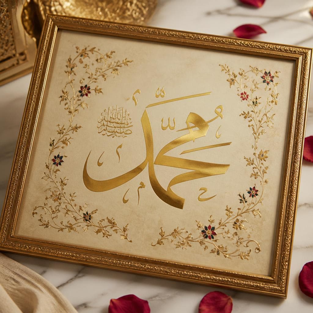 "Muhammad" — Wedding Gift in Diwani Script
