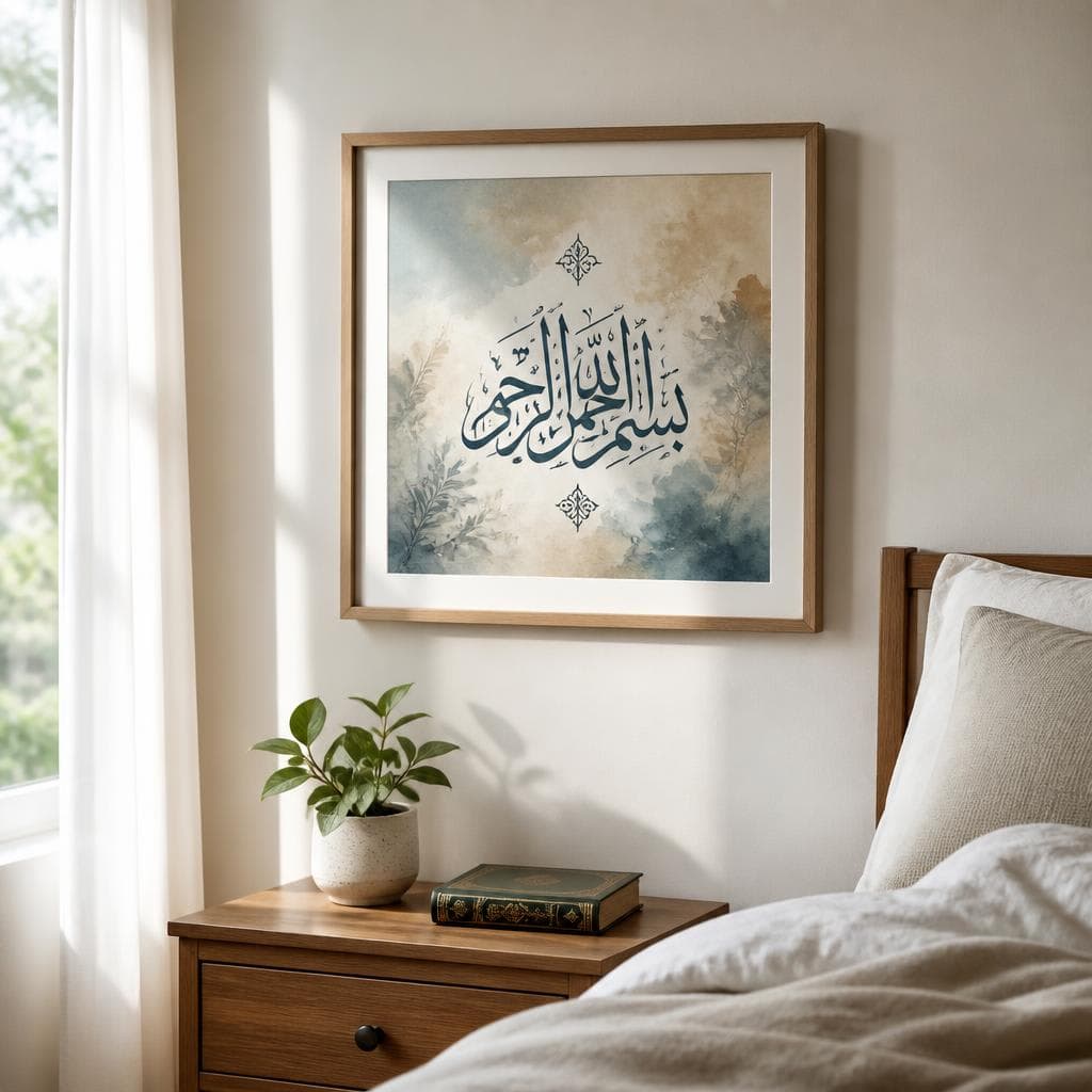Surah Ar-Rahman — Watercolour & Ink Calligraphy