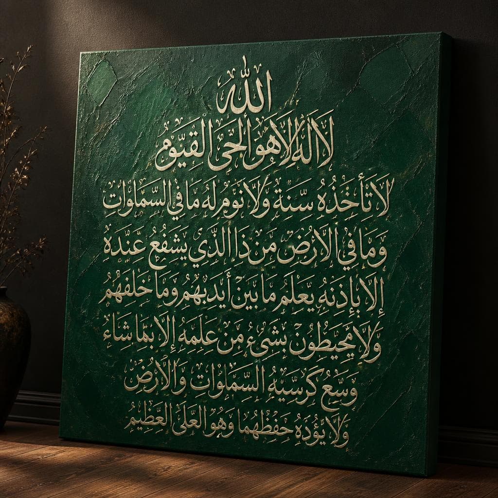 Ayatul Kursi — Oil on Canvas Calligraphy
